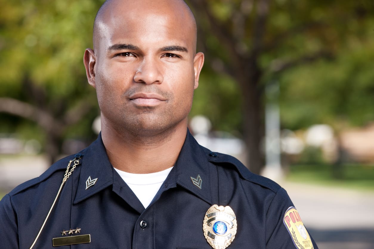 African American Police Officer Portrait